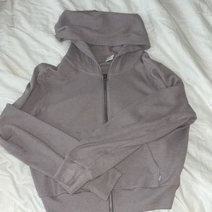Aritzia waffle zip up hoodie